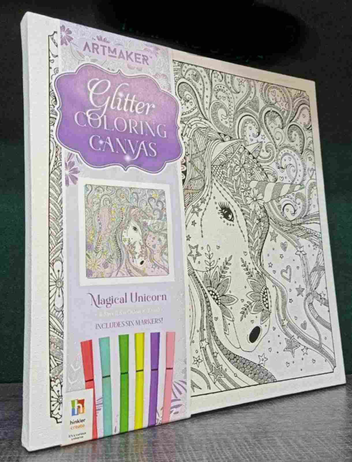 Artmaker Glitter Coloring Canvas Magical Unicorn