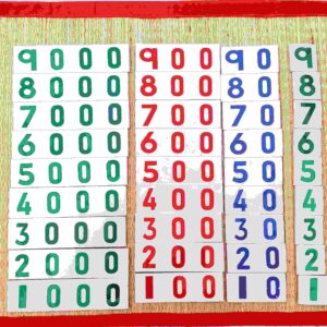 Wooden large decimal cards (1-9000)