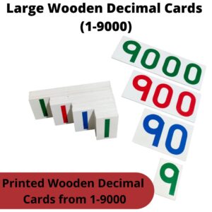 Wooden large decimal cards (1-9000)