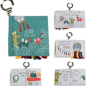 Beside the Sea Green Octopus Cloth Book with flaps