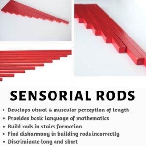Sensorial Rods / Long Rods / Red Rods-Montessori Toy